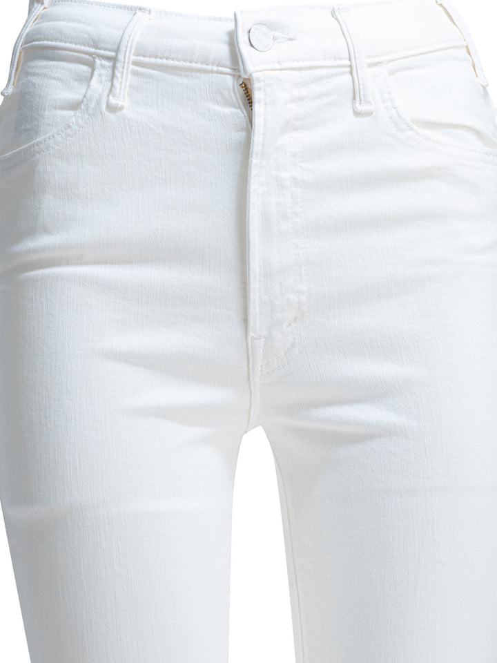 Mother Denim Hustler Ankle Fray Jeans - White | 6557bd9a030b5f3534e16ce267fe35b8dd710680
