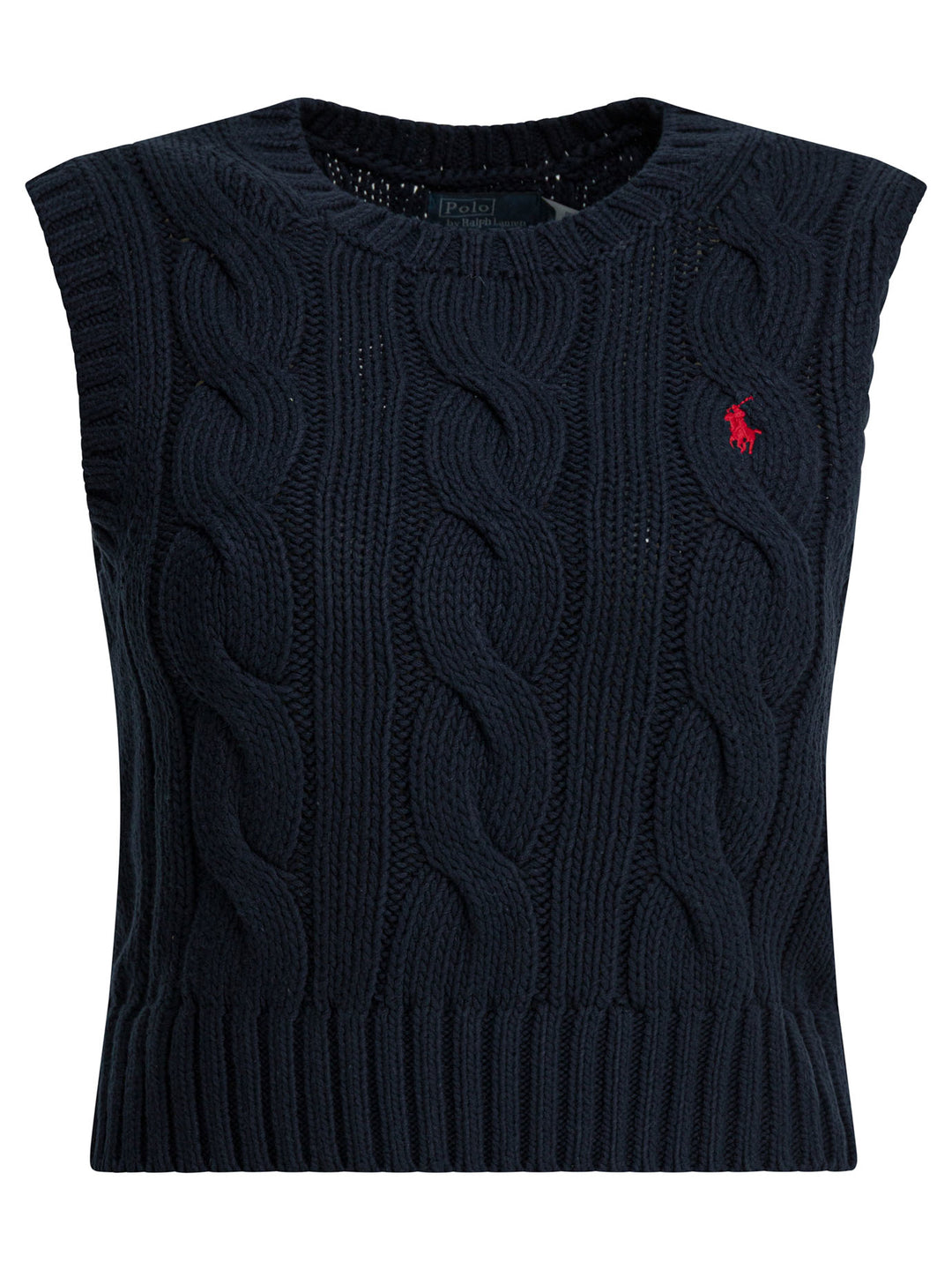 Polo Ralph Lauren Cable-Knit Vest With Logo Knitwear - Blue | 9ce60d578b2d65352cbb395ddccf054df9038997