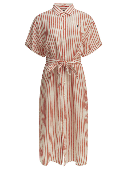 Long Shirt Dress With Logo Dresses Red