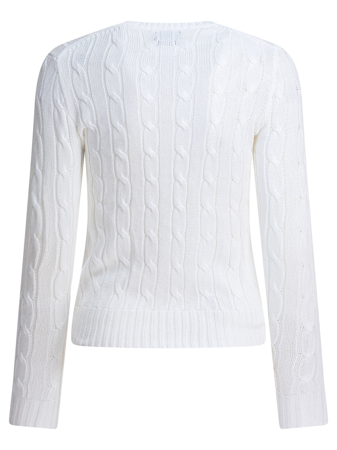 Polo Ralph Lauren Crew-Neck Cable-Knit Sweater With Logo Knitwear - White | 06d241589de8bd5ed8ecf063b7ef99fed90d87b4