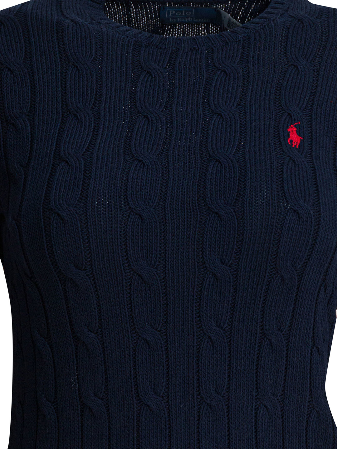 Polo Ralph Lauren Crew-Neck Cable-Knit Sweater With Logo Knitwear - Blue | 89106c29ab626cdc0ecc2faf2183e7a136b39c91