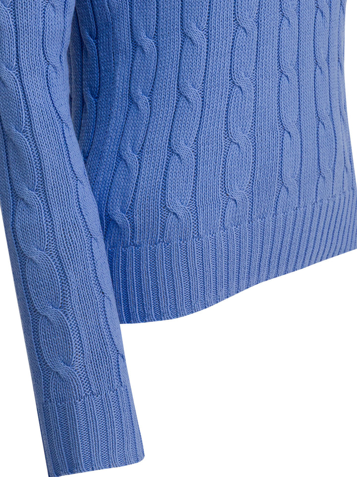 Polo Ralph Lauren Crew-Neck Cable-Knit Sweater With Logo Knitwear - Light blue | e278b5d2f234a103ca0c7d6cc37be8c7963e5dae