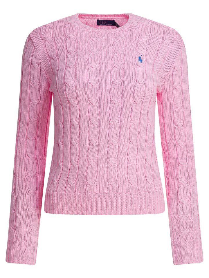 Polo Ralph Lauren Crew-Neck Cable-Knit Sweater With Logo Knitwear - Pink | 19d9b3902b52b4f94ae44afa57f40424b4001837