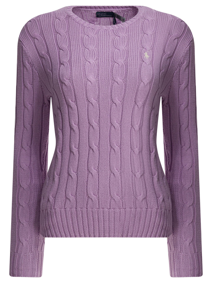 Polo Ralph Lauren Crew-Neck Sweater With Logo Knitwear - Purple | 6f7705efd9efcb8d22c544ebf94aa4a529f2b0f5