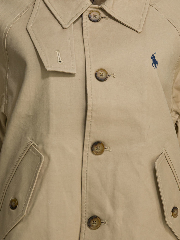Polo Ralph Lauren Cotton Jacket With Pony Jackets and Coats - Beige | cdc42374a793b85c9baac33c9c57a4c4e540c1e7