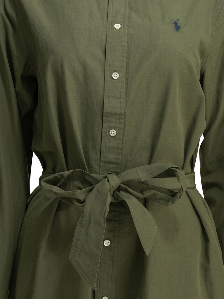 Polo Ralph Lauren Chemisier Midi Dress With Logo Dresses - Green | 23b575f924cccecb403bb34c9a05e760b16eea28