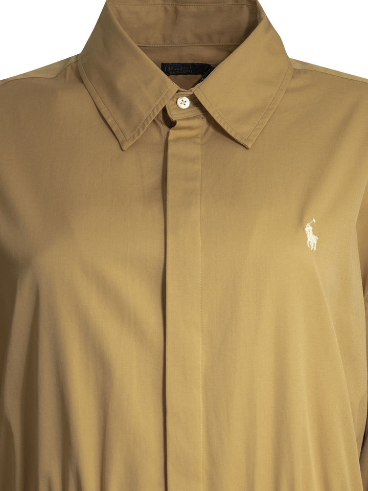 Polo Ralph Lauren Cotton Midi Dress With Logo Dresses - Beige | c6b0684427bdd80cd6d120cc0bfc19c503a776be