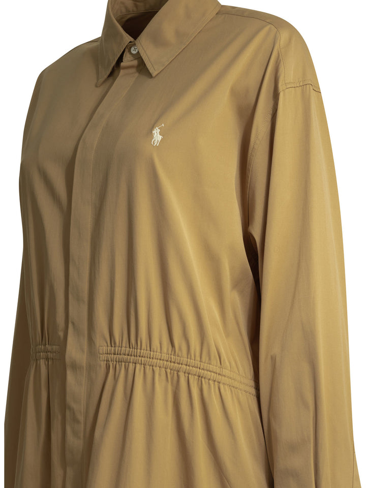Polo Ralph Lauren Cotton Midi Dress With Logo Dresses - Beige | 0ebb4e1ee23599e94845beb7e0c4274dc5e49439