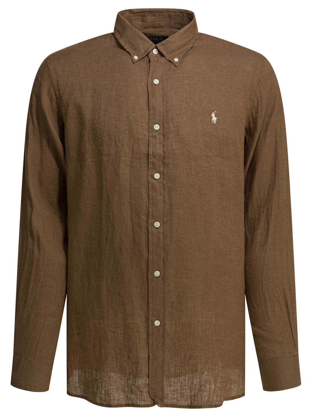 Polo Ralph Lauren Custom-Fit Casual Shirt With Logo Shirts - Brown | ddbf0b93d296a0936363f8d16a7ac7be6da9d057