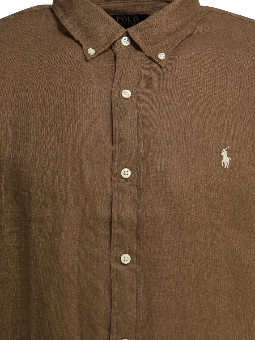 Polo Ralph Lauren Custom-Fit Casual Shirt With Logo Shirts - Brown | 8f1f7e77313cc33e5001daacf6552d47ce5d7cc7
