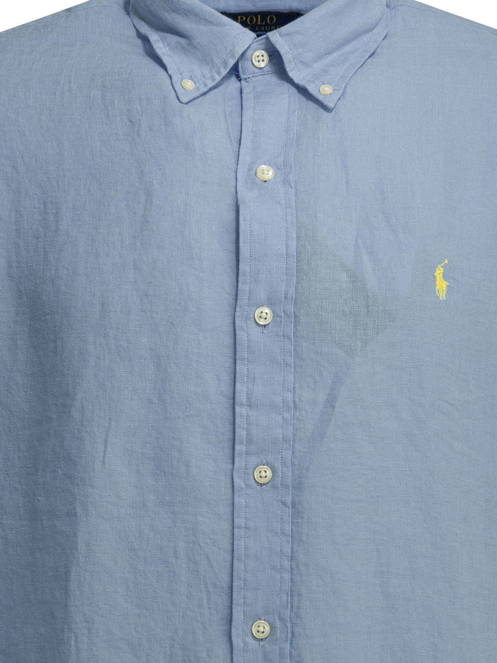 Polo Ralph Lauren Custom-Fit Casual Shirt With Logo Shirts - Blue | 51d9578de5779a667d48bf7414e0f61ceb8d6e15
