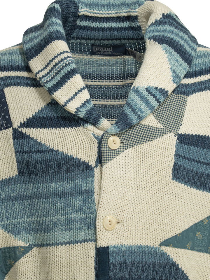 Polo Ralph Lauren Woven Knit Cardigan Knitwear - Blue | a9ce690ca45e18a72da28718c53aeb567ba006fb