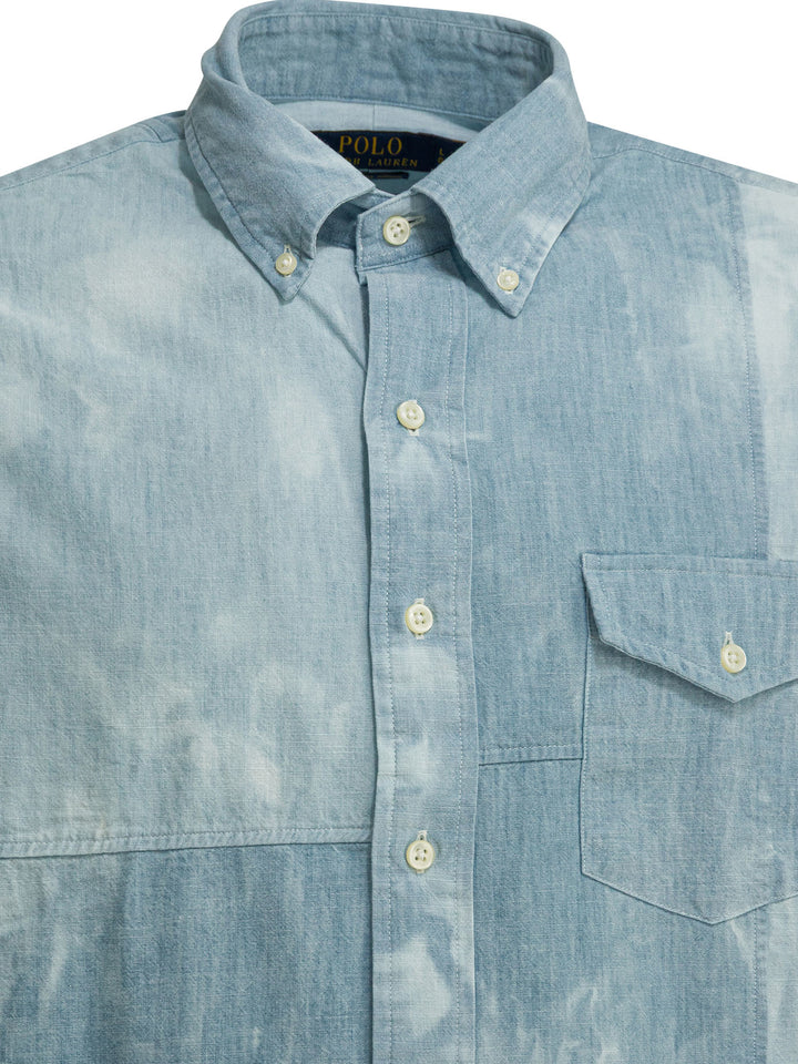 Polo Ralph Lauren Tie-Dye Classic-Fit Casual Shirt Shirts - Blue | ff20c388cfafcbe257746becbbc2af681d7749b2