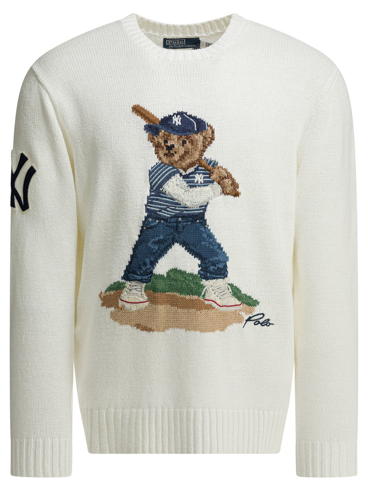 Polo Ralph Lauren Knitted Crew Neck Sweater Knitwear - White | 1dd6b9ca3db8a02500191f6ba5bf9bbd93971180