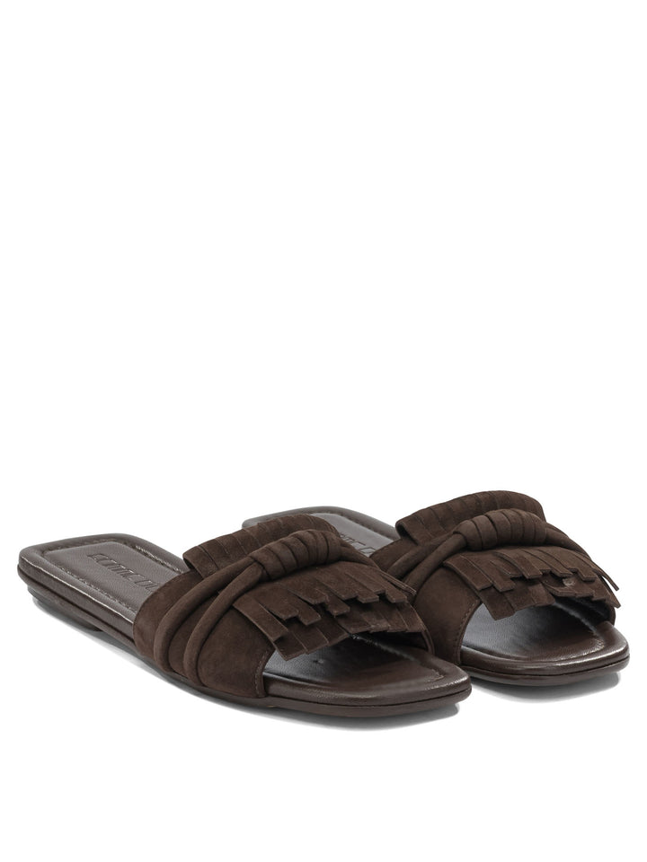 Pomme D'Or Slide In Pelle Scamosciata Sandals - Brown | 8ffb74565efb8670a330912ea1e497c5b812f673