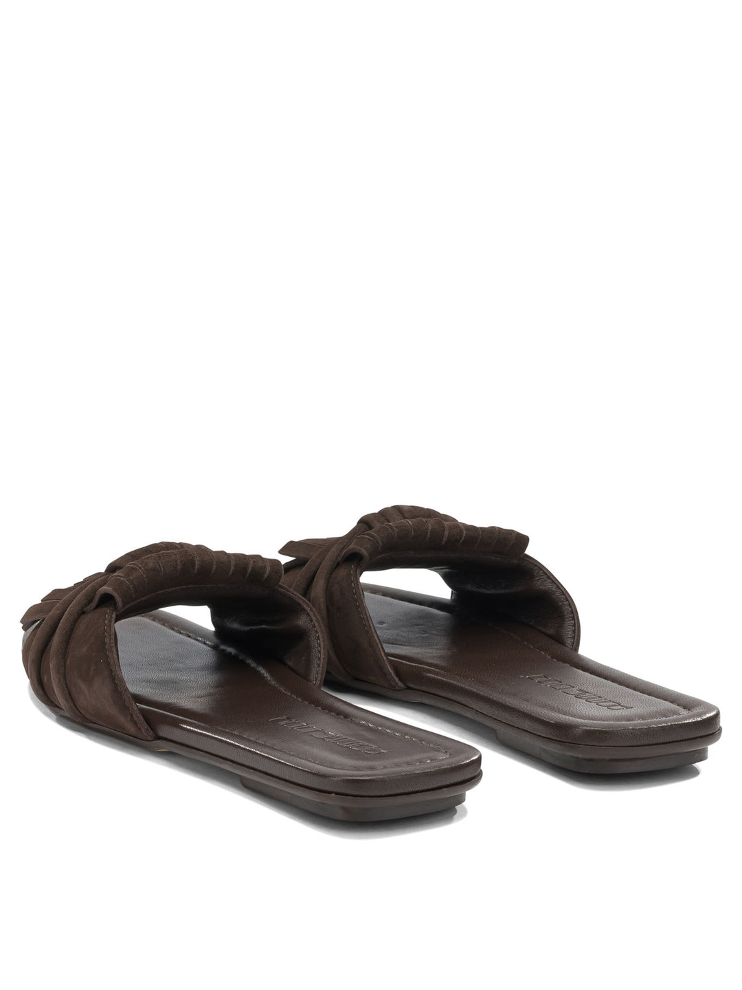 Pomme D'Or Slide In Pelle Scamosciata Sandals - Brown | 47ee3791c1b69e768240d833431cea688a9a9bce