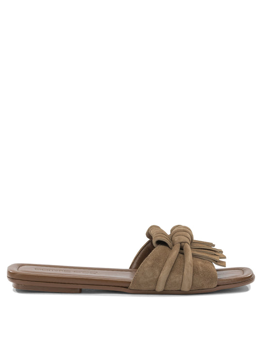 Slide In Pelle Scamosciata Sandals Brown