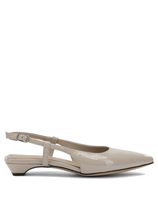 Slingback In Pelle Heeled Shoes Beige