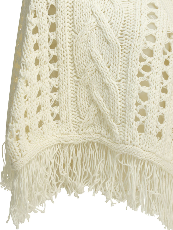 Rakkì Perforated Cotton Cape Jackets and Coats - White | ab60dc524f369d38cb0c8947b1f4765db4676d71