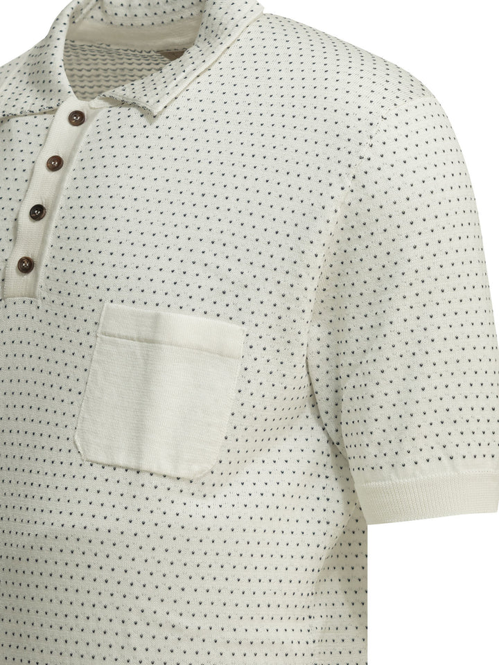 Rakkì Textured Knit Polo Shirt Buttons Polo shirts - White | 98ba751d0874fc6d185ef0fbdf66a40adab7433c