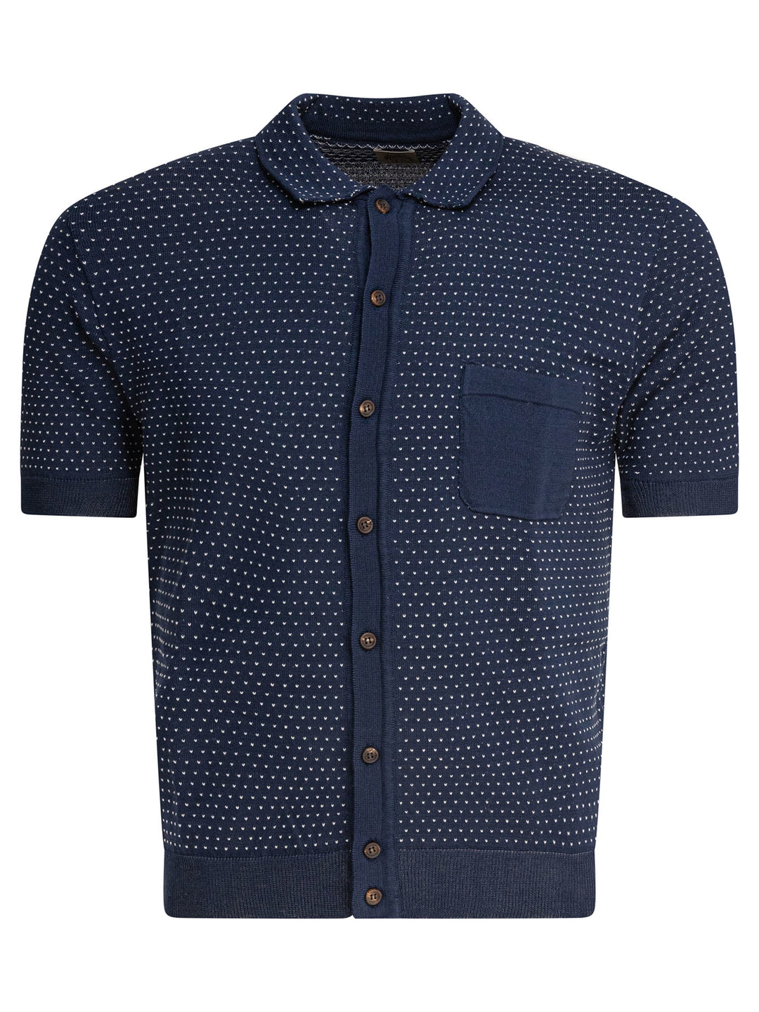 Rakkì Textured Knit Polo Shirt Buttons Polo shirts - Blue | 4e95545fbc3151bb301fdbe62c93f26b6f5cf18d