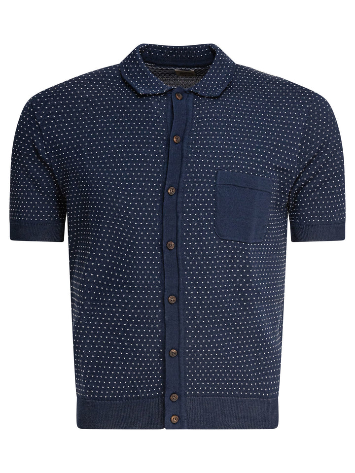 Rakkì Textured Knit Polo Shirt Buttons Polo shirts - Blue | 4e95545fbc3151bb301fdbe62c93f26b6f5cf18d