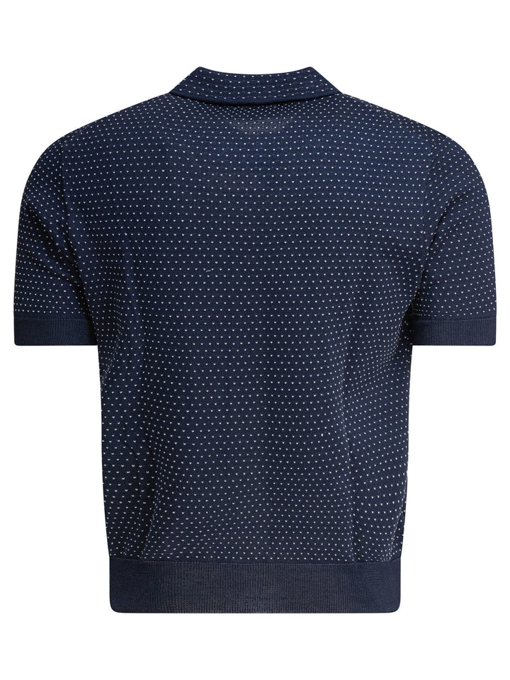 Rakkì Textured Knit Polo Shirt Buttons Polo shirts - Blue | 3cdd0b02062fccffbf5568d47d560c864c210f12