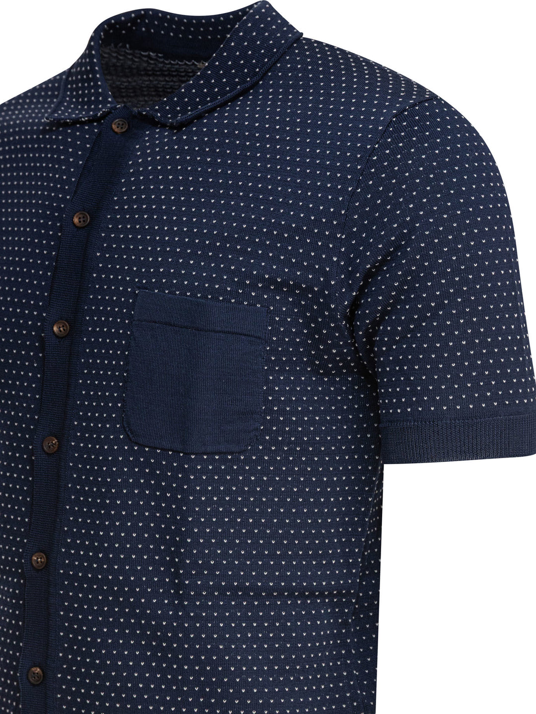 Rakkì Textured Knit Polo Shirt Buttons Polo shirts - Blue | d93d234ecdf608fac134459aff30fc2cfb3ba24b