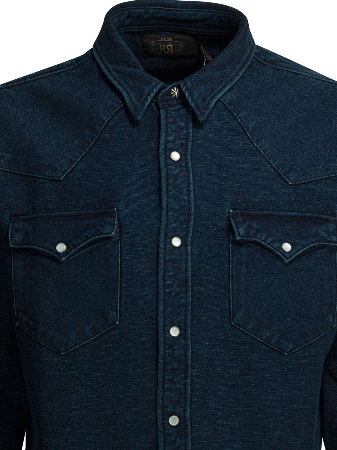 Rrl By Ralph Lauren Indigo Suede Western Shirt Shirts - Blue | 315c5e1928286e17c25973f9f56c16c7e39cc753