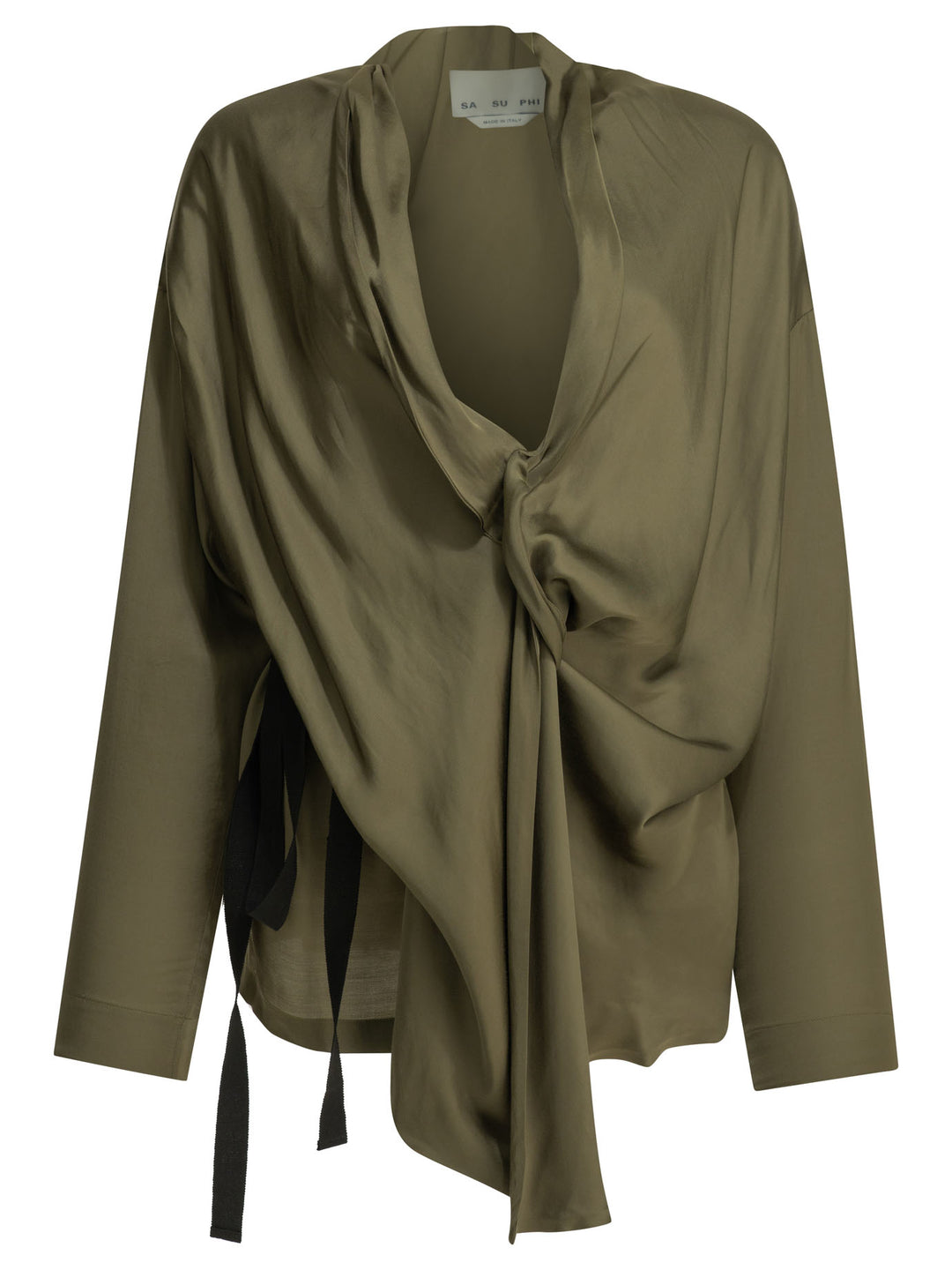 Sa Su Phi Viscose Draped Shirt Shirts - Green | 565e787f29118c83781f8351fcb97e2792e104fc