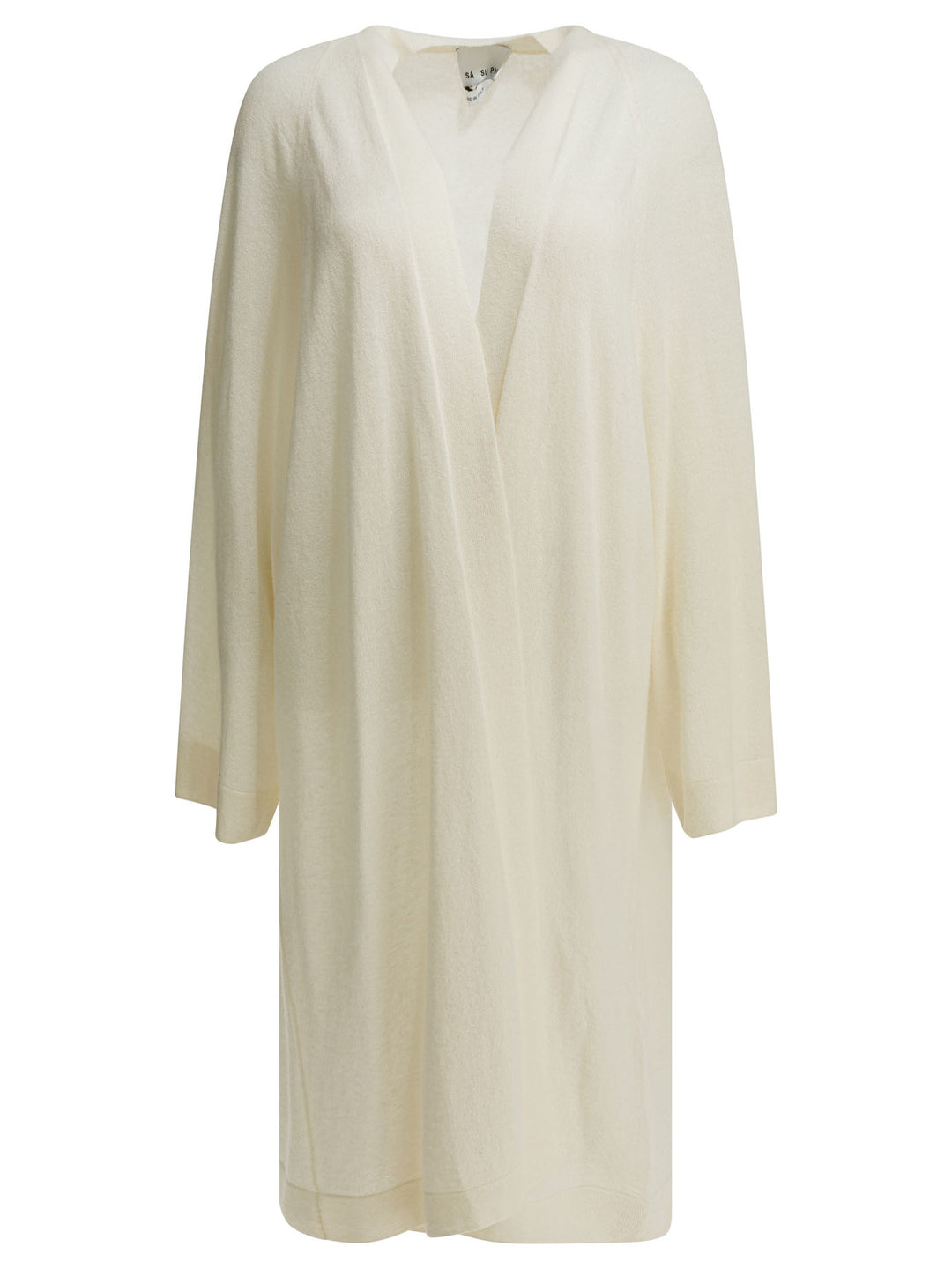 Sa Su Phi Silk Blend Long Cardigan Knitwear - White | 9ff9babb1d220e3628f717bf272afdc954ac6a03