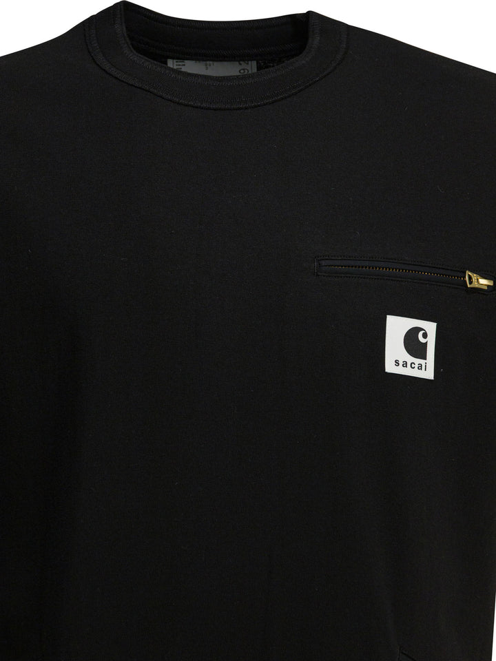 Sacai Carhartt Wip T-shirts - Black | 45a8b224beb6d470a3781444ec0680ae94cd6041