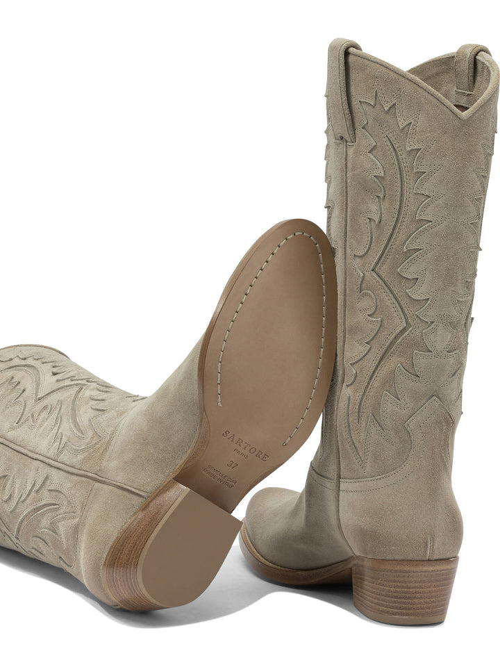 Sartore Leather Cowboy Boots Boots and Ankle Boots - Beige | bad52060eecd7fa3d4f547badea4ecd52fd93fe5