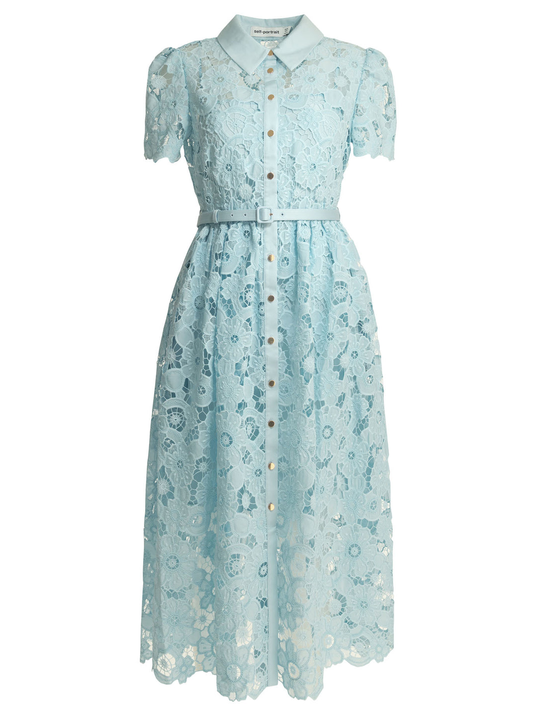 Self-Portrait Lace Midi Dress Dresses - Light blue | 9145ac51a90e453ceb9e3e8dbccd73e71e6fab1d