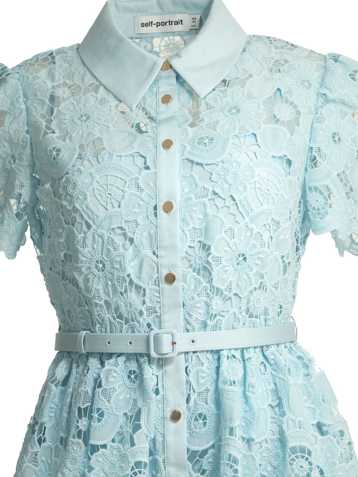 Self-Portrait Lace Midi Dress Dresses - Light blue | 9b3941357317c2bffa682222b7865c9ecbd0a27c