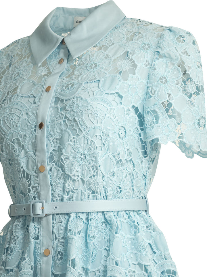 Self-Portrait Lace Midi Dress Dresses - Light blue | 94d18798f2258b3188f513efdb4f3e3a30c04e35