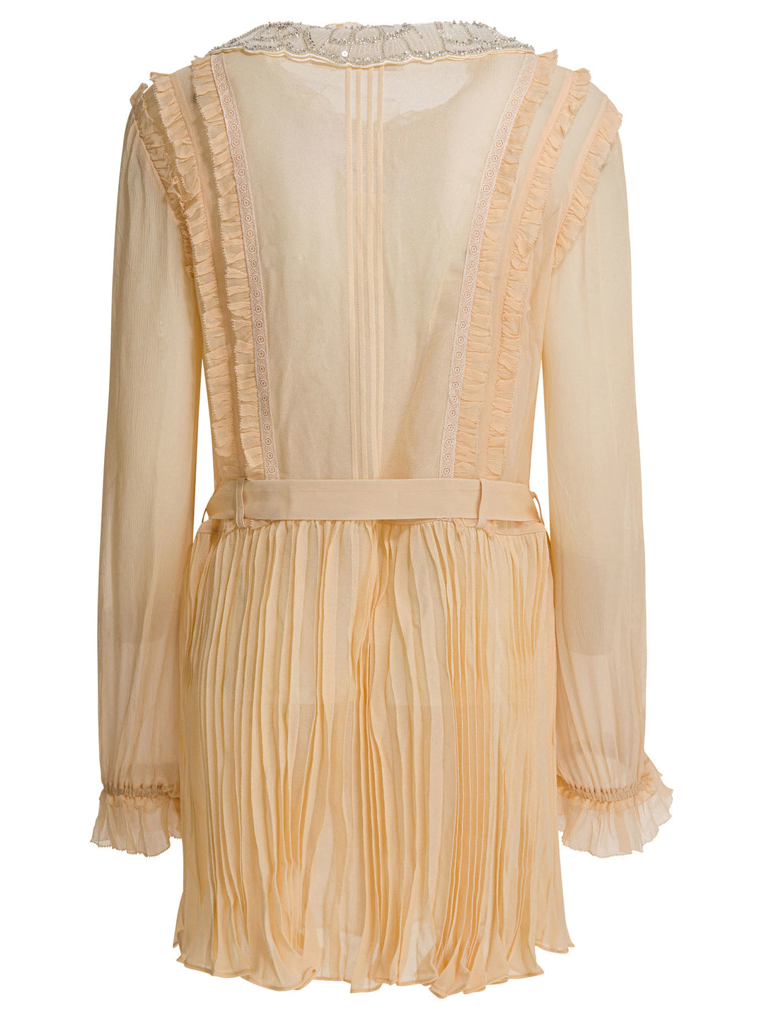 Self-Portrait Pleated Georgette Dress Dresses - Beige | 1b4c9cfb2891624b59bbc499ab7ceb1bd9d984b7