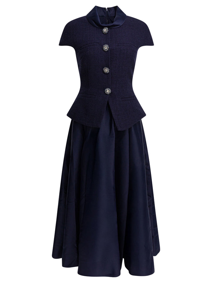 Self-Portrait Taffeta Boucle Midi Dress Dresses - Blue | a3139b7213e03227efc76ca9e84278a643f1b897