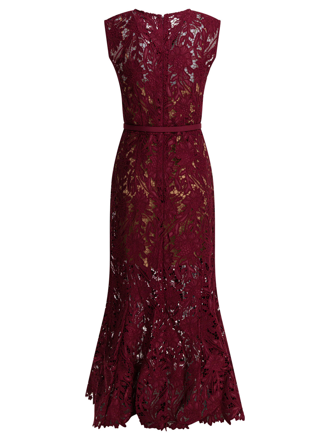Self-Portrait Lace Sheath Midi Dress Dresses - Red | 86ed6e4299c16af33457abdb51c42ffcf67e5293