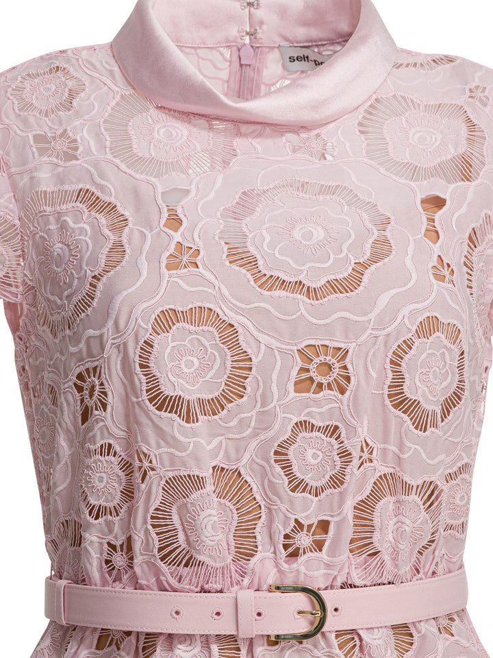 Self-Portrait Floral Lace Flared Dress Dresses - Pink | 1c7339f078ffc4055bdca8fcbdda2f661392a252