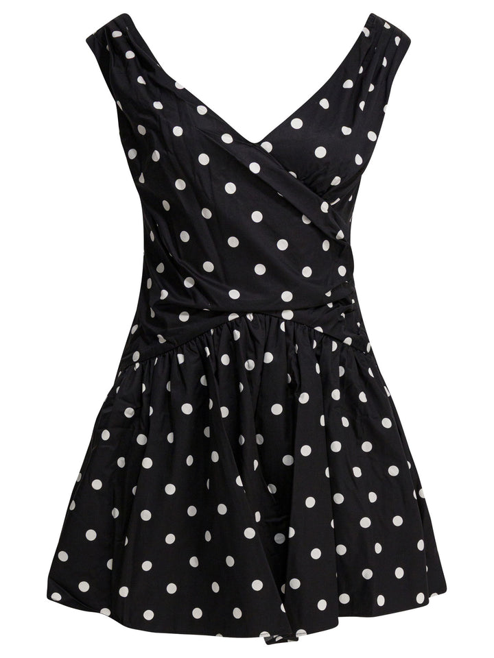 Self-Portrait Polka Dot Flared Dress Dresses - Black | 3d948c49ae237bc8744c5cd0f55a1a7c6bd42151