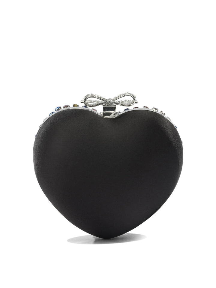 Self-Portrait Heart Clutch With Crystals Clutches - Black | cde0e706e1a408f51d96b16e9bb8b744899442ca