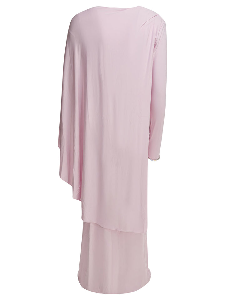 Self-Portrait Long Draped Jersey Dress Dresses - Pink | d1b31255e88530e68dac61dbffcd977f47bb862e