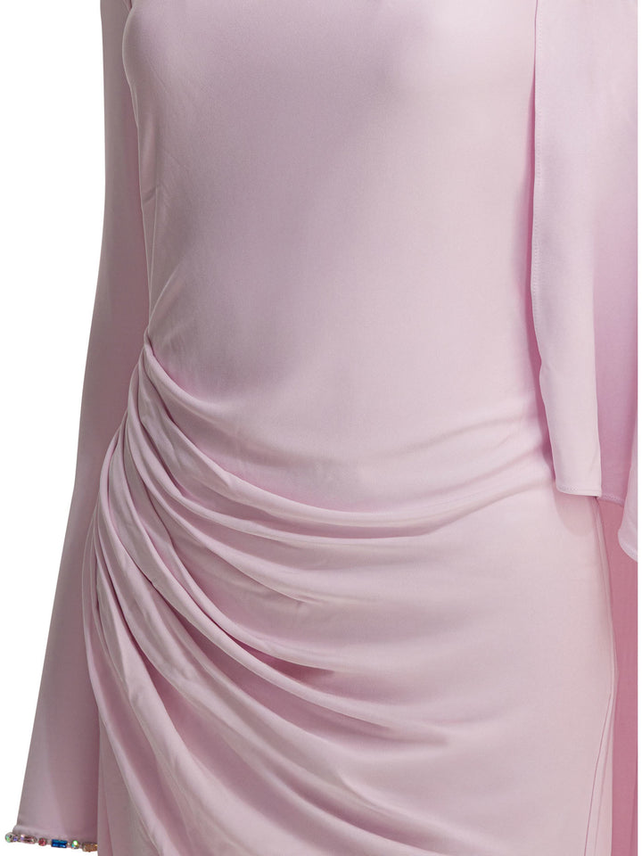 Self-Portrait Long Draped Jersey Dress Dresses - Pink | 0ac4f2a5ee9837a7169aaaa7c69cd8899341eb87