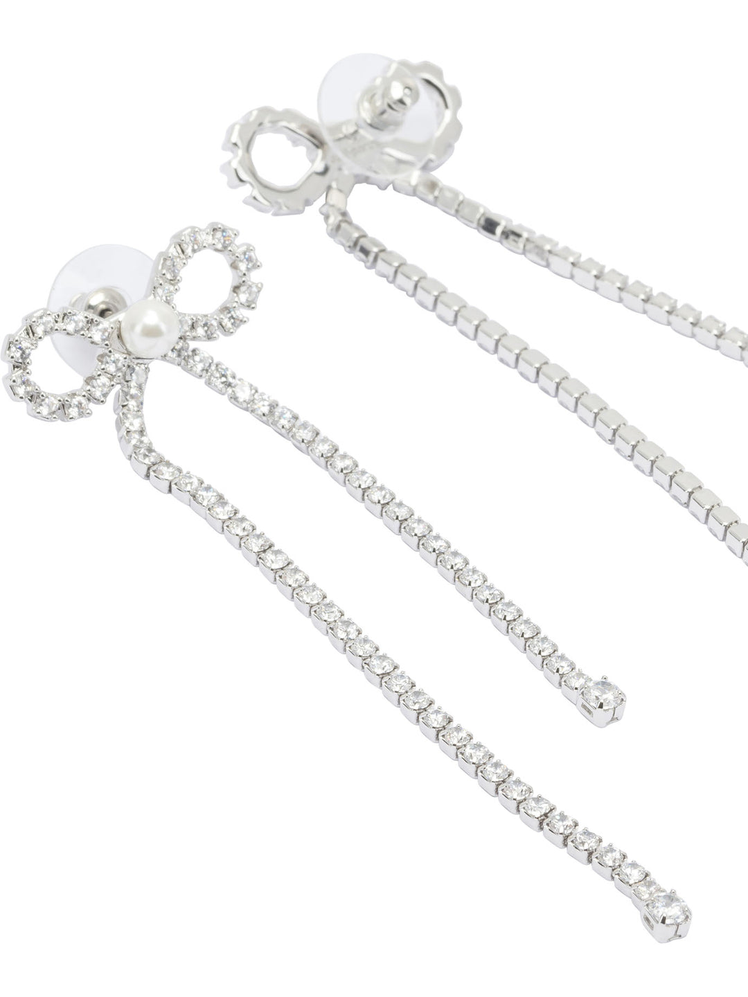 Self-Portrait Bow Earrings With Crystals Jewels - Silver | a2cf0271fb3e27e90056fdf2baf1d549cb093b59