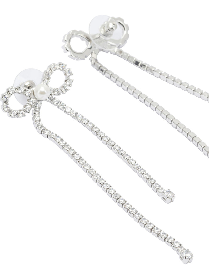 Self-Portrait Bow Earrings With Crystals Jewels - Silver | a2cf0271fb3e27e90056fdf2baf1d549cb093b59