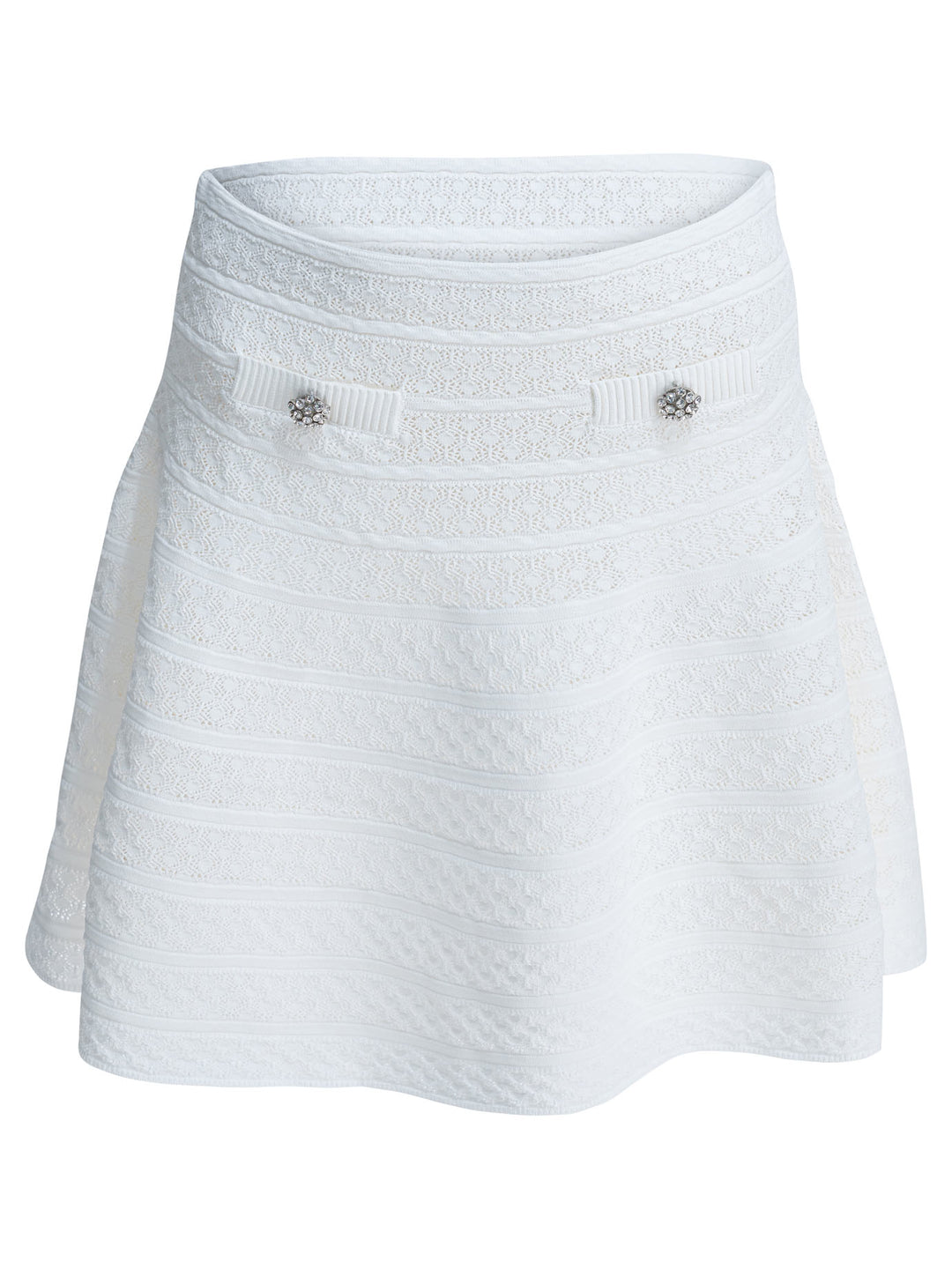 Self-Portrait Textured Knit Miniskirt Skirts - White | be5da8ffd5ebefa52f824fbbcc556d2f644d5cbf