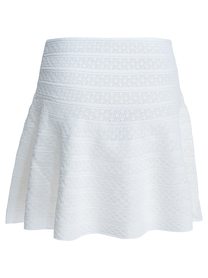 Self-Portrait Textured Knit Miniskirt Skirts - White | 3cd0ef3487a2462c4063ded2b451ad29a7bfc4cd