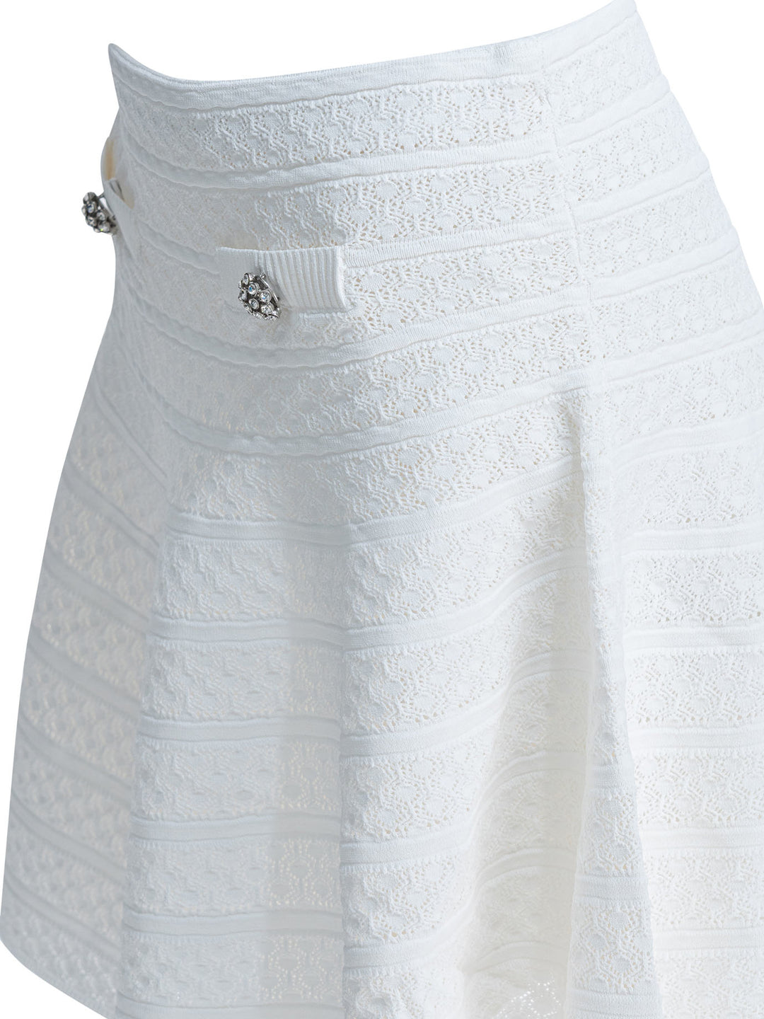 Self-Portrait Textured Knit Miniskirt Skirts - White | fad59751f91fbdc3d43a30606d381cf3d82bbc9a