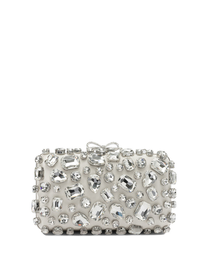 Self-Portrait Clutch With Crystals Clutches - White | a32b8ac98eb26fbdc2ba87e1c2a4280038f84386